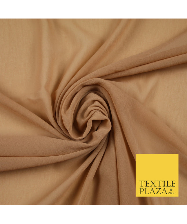 DUSTY NUDE Premium Plain Dyed Chiffon Fine Soft Georgette Sheer Dress Fabric 6835