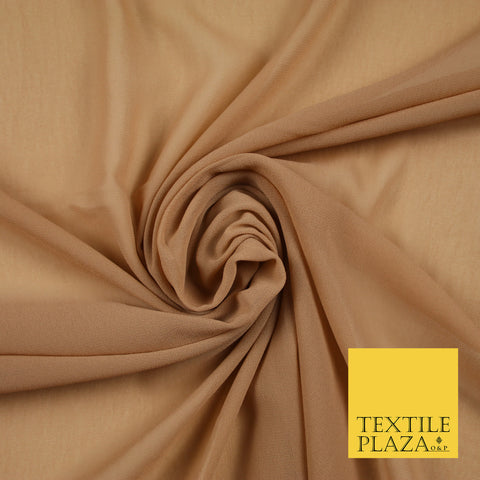DUSTY NUDE Premium Plain Dyed Chiffon Fine Soft Georgette Sheer Dress Fabric 6835