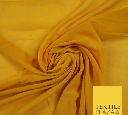YELLOW OCHRE Premium Plain Dyed Chiffon Fine Soft Georgette Sheer Dress Fabric 6837