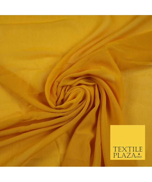YELLOW OCHRE Premium Plain Dyed Chiffon Fine Soft Georgette Sheer Dress Fabric 6837