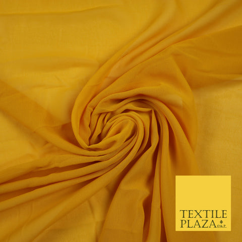 YELLOW OCHRE Premium Plain Dyed Chiffon Fine Soft Georgette Sheer Dress Fabric 6837