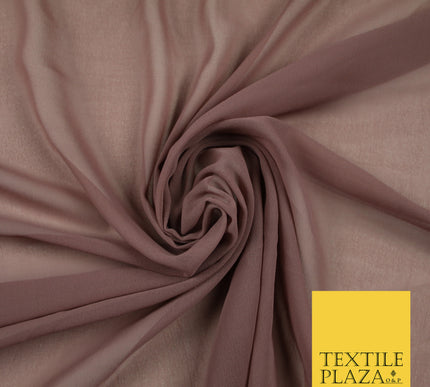 MAUVE 2 Premium Plain Dyed Chiffon Fine Soft Georgette Sheer Dress Fabric 6838