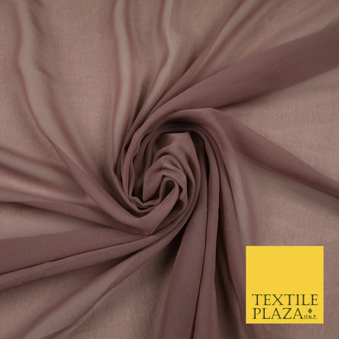 MAUVE 2 Premium Plain Dyed Chiffon Fine Soft Georgette Sheer Dress Fabric 6838