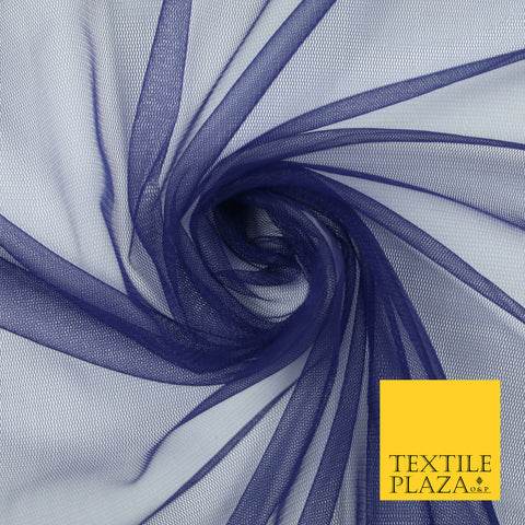 NAVY BLUE Premium Soft Plain Sheer Tulle Net Fabric Tutu Fairy Veil Bridal 45" Wide 6866