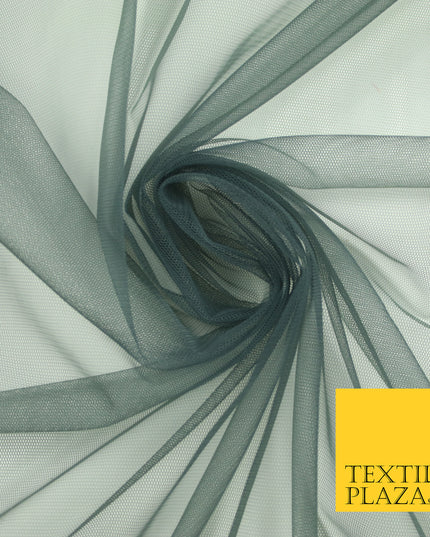 STORM GREY Premium Soft Plain Sheer Tulle Net Fabric Tutu Fairy Veil Bridal 45" Wide 6867