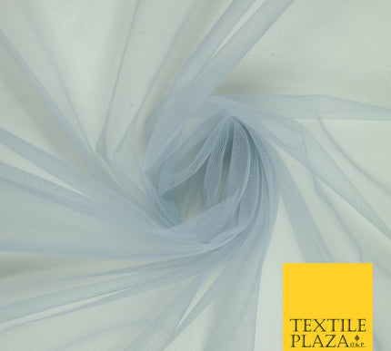 CLOUD GREY Premium Soft Plain Sheer Tulle Net Fabric Tutu Fairy Veil Bridal 45" Wide 6869