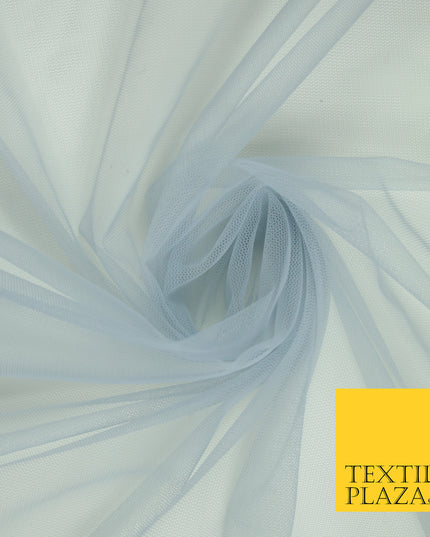 CLOUD GREY Premium Soft Plain Sheer Tulle Net Fabric Tutu Fairy Veil Bridal 45" Wide 6869