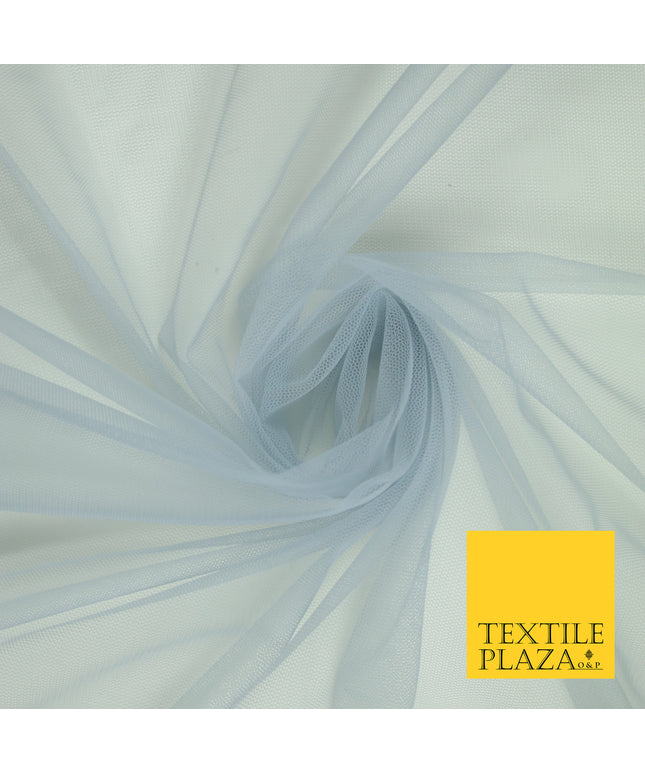 CLOUD GREY Premium Soft Plain Sheer Tulle Net Fabric Tutu Fairy Veil Bridal 45" Wide 6869