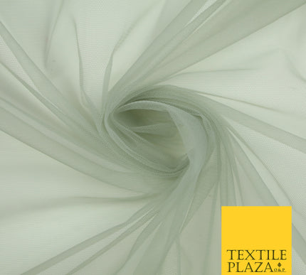 PUTTY GREY Premium Soft Plain Sheer Tulle Net Fabric Tutu Fairy Veil Bridal 45" Wide 6870