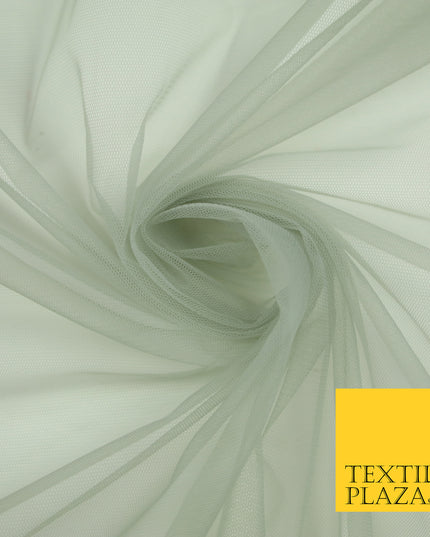 PUTTY GREY Premium Soft Plain Sheer Tulle Net Fabric Tutu Fairy Veil Bridal 45" Wide 6870
