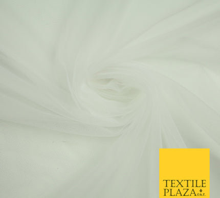 WHITE Premium Soft Plain Sheer Tulle Net Fabric Tutu Fairy Veil Bridal 45" Wide 6872