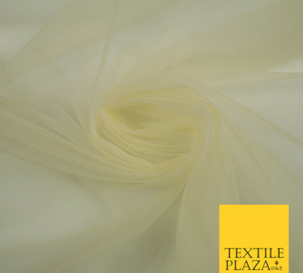 CORNISH CREAM Premium Soft Plain Sheer Tulle Net Fabric Tutu Fairy Veil Bridal 45" Wide 6876