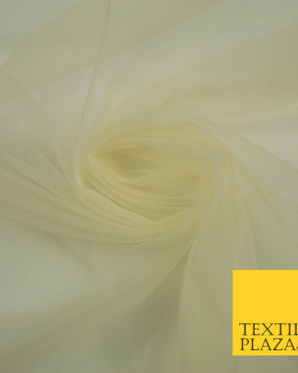 CORNISH CREAM Premium Soft Plain Sheer Tulle Net Fabric Tutu Fairy Veil Bridal 45" Wide 6876