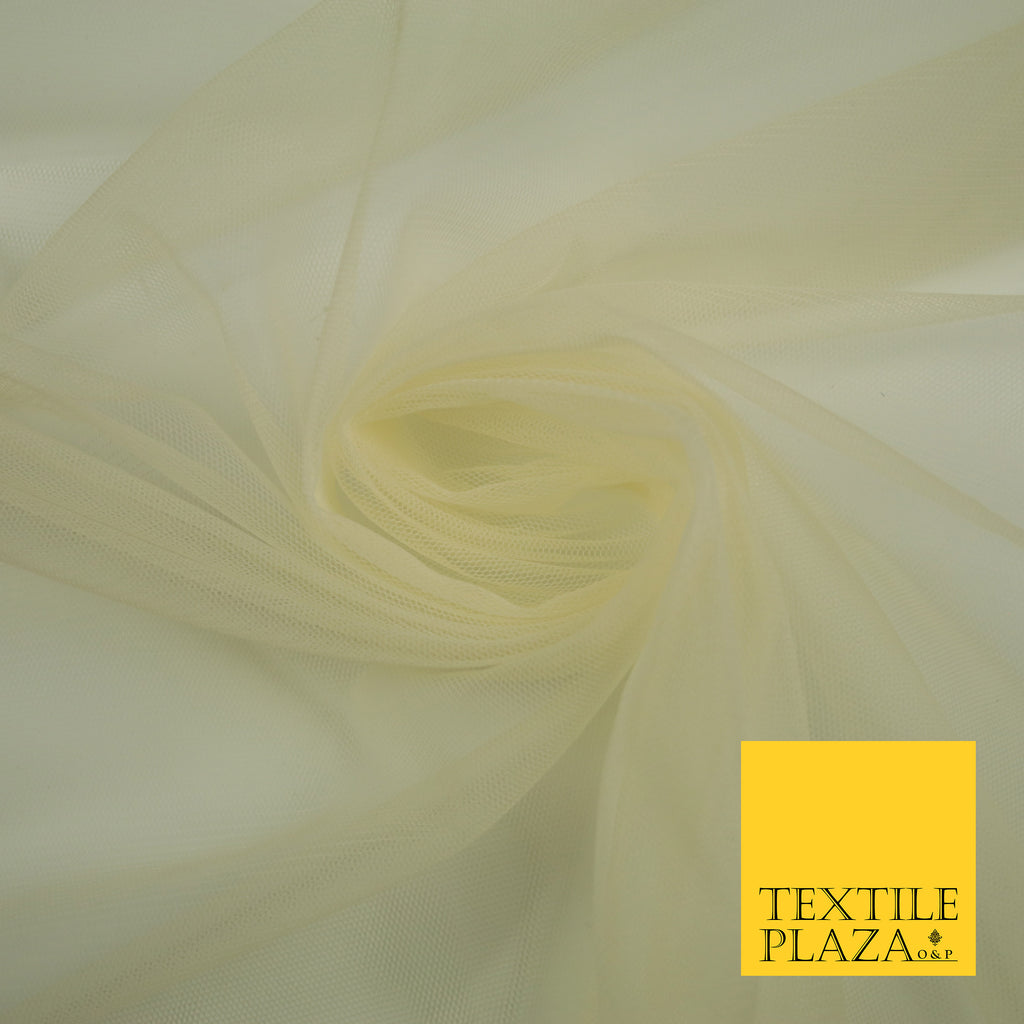 CORNISH CREAM Premium Soft Plain Sheer Tulle Net Fabric Tutu Fairy Veil Bridal 45" Wide 6876