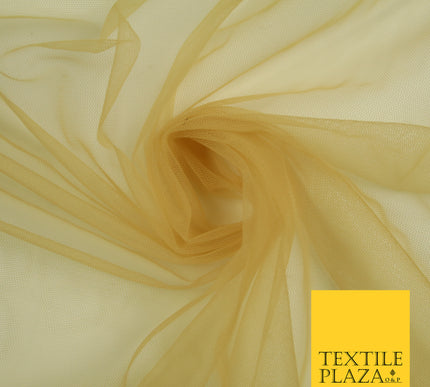 TAN GOLD Premium Soft Plain Sheer Tulle Net Fabric Tutu Fairy Veil Bridal 45" Wide 6878