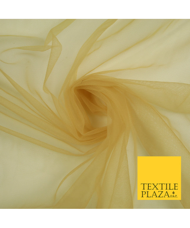 TAN GOLD Premium Soft Plain Sheer Tulle Net Fabric Tutu Fairy Veil Bridal 45" Wide 6878