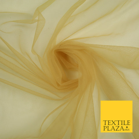 TAN GOLD Premium Soft Plain Sheer Tulle Net Fabric Tutu Fairy Veil Bridal 45" Wide 6878