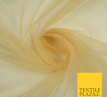 GOLD Premium Soft Plain Sheer Tulle Net Fabric Tutu Fairy Veil Bridal 45" Wide 6880