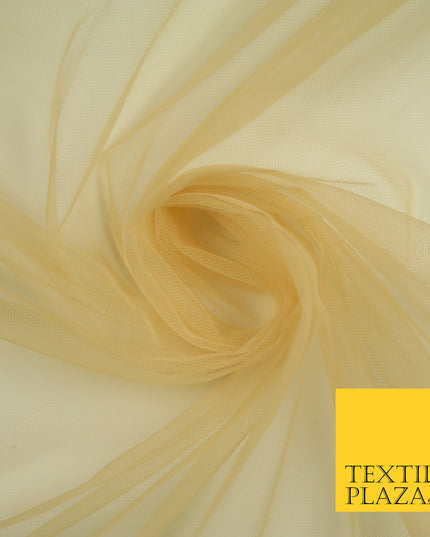 GOLD Premium Soft Plain Sheer Tulle Net Fabric Tutu Fairy Veil Bridal 45" Wide 6880