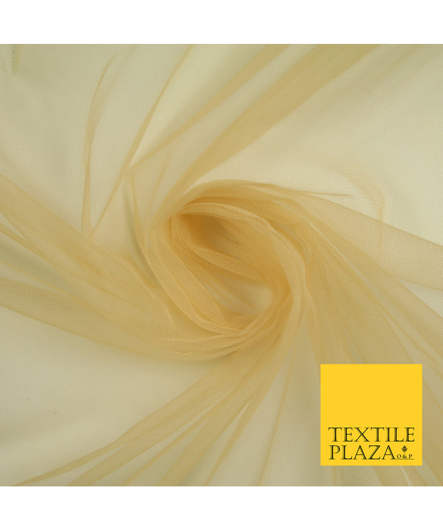 GOLD Premium Soft Plain Sheer Tulle Net Fabric Tutu Fairy Veil Bridal 45" Wide 6880