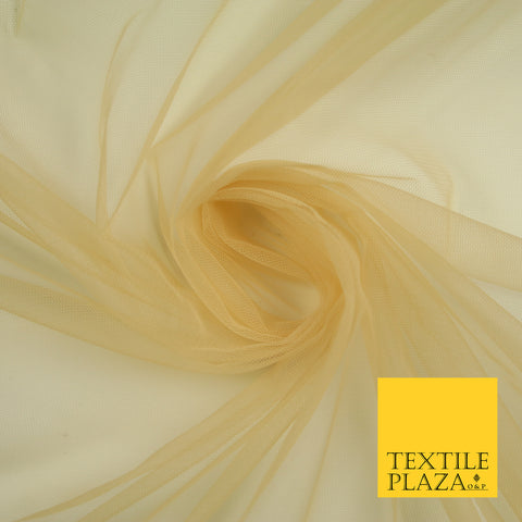 GOLD Premium Soft Plain Sheer Tulle Net Fabric Tutu Fairy Veil Bridal 45" Wide 6880