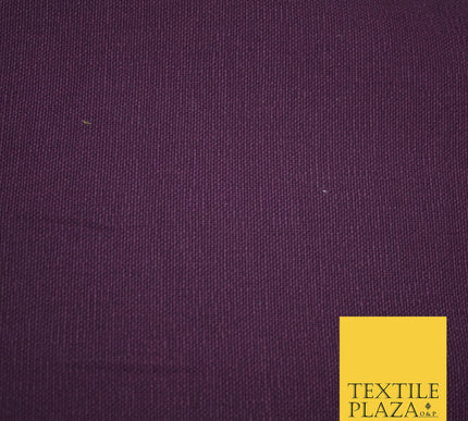 PLUM Premium Plain 100% Cotton Canvas Fabric Upholstery Dress Bags Craft Material 57" 4006