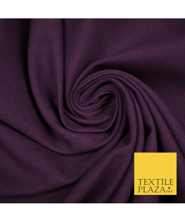 PLUM Premium Plain 100% Cotton Canvas Fabric Upholstery Dress Bags Craft Material 57" 4006