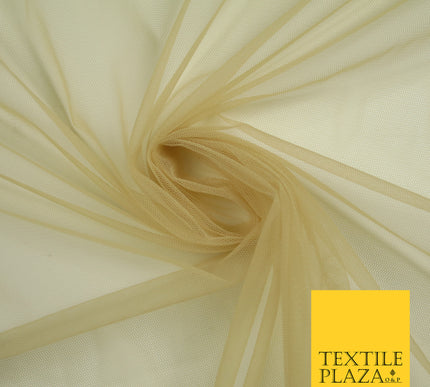 HAZELNUT GOLD Premium Soft Plain Sheer Tulle Net Fabric Tutu Fairy Veil Bridal 45" Wide 6883