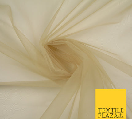 OAT GOLD Premium Soft Plain Sheer Tulle Net Fabric Tutu Fairy Veil Bridal 45" Wide 6884