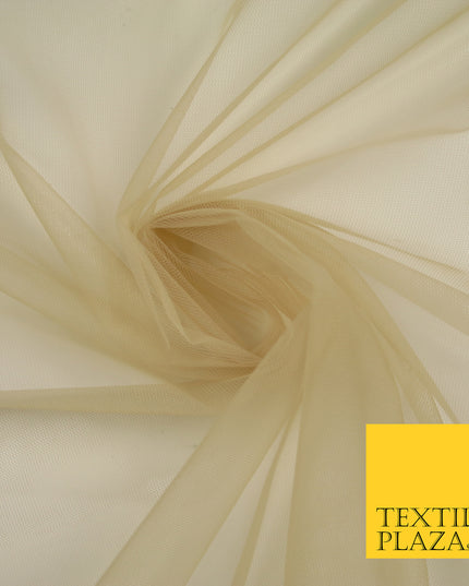 OAT GOLD Premium Soft Plain Sheer Tulle Net Fabric Tutu Fairy Veil Bridal 45" Wide 6884