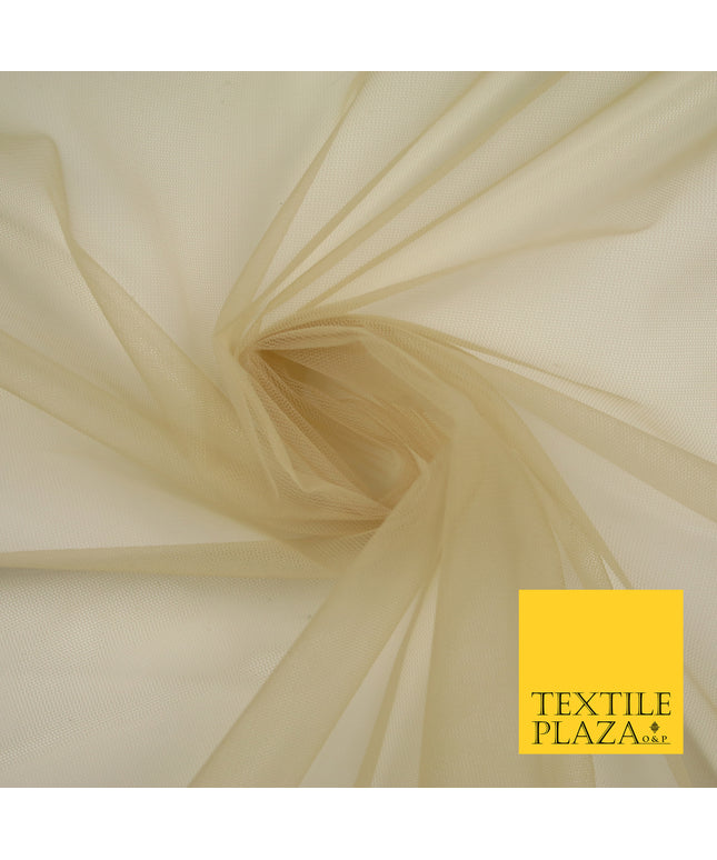OAT GOLD Premium Soft Plain Sheer Tulle Net Fabric Tutu Fairy Veil Bridal 45" Wide 6884