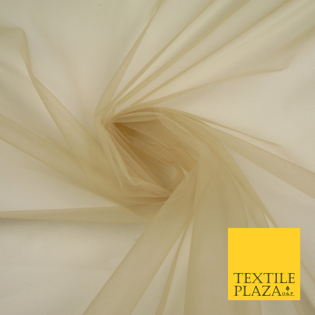 OAT GOLD Premium Soft Plain Sheer Tulle Net Fabric Tutu Fairy Veil Bridal 45" Wide 6884