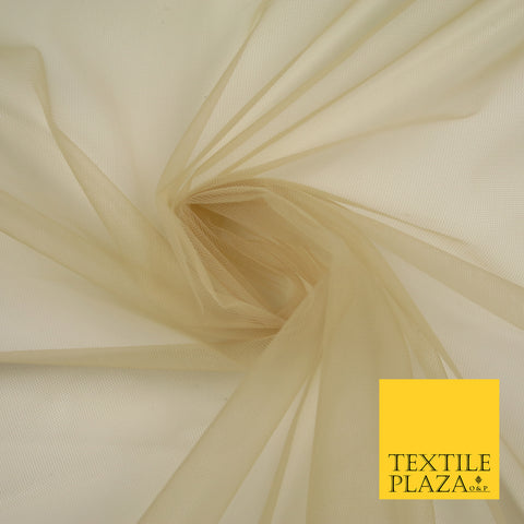 OAT GOLD Premium Soft Plain Sheer Tulle Net Fabric Tutu Fairy Veil Bridal 45" Wide 6884
