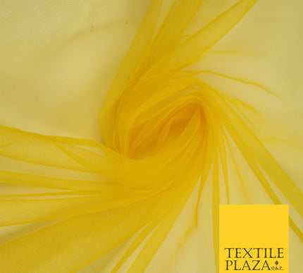 MUSTARD Premium Soft Plain Sheer Tulle Net Fabric Tutu Fairy Veil Bridal 45" Wide 6885