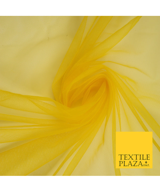 MUSTARD Premium Soft Plain Sheer Tulle Net Fabric Tutu Fairy Veil Bridal 45" Wide 6885