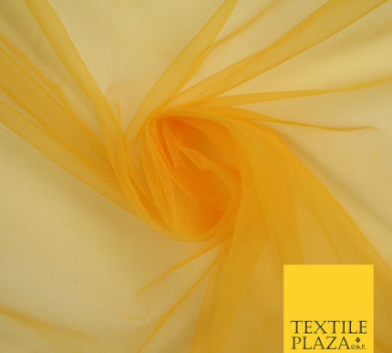 MARIGOLD YELLOW Premium Soft Plain Sheer Tulle Net Fabric Tutu Fairy Veil Bridal 45" Wide 6886