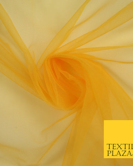 MARIGOLD YELLOW Premium Soft Plain Sheer Tulle Net Fabric Tutu Fairy Veil Bridal 45" Wide 6886