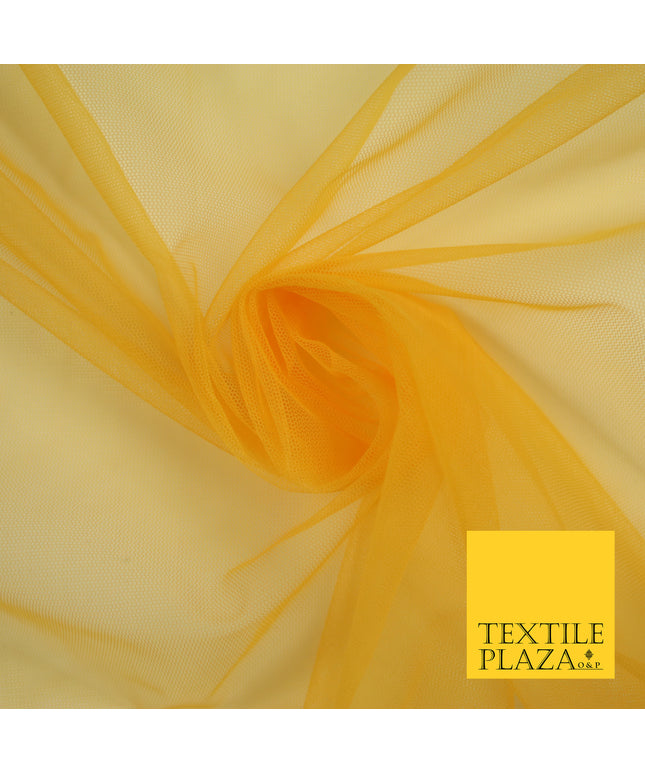 MARIGOLD YELLOW Premium Soft Plain Sheer Tulle Net Fabric Tutu Fairy Veil Bridal 45" Wide 6886