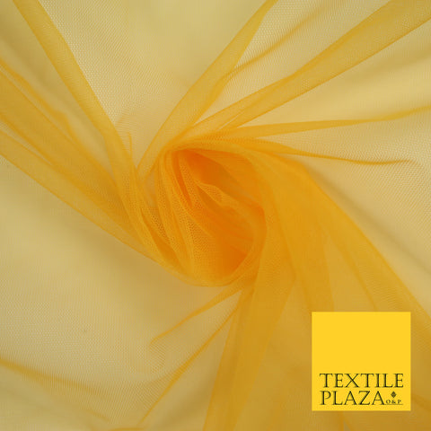 MARIGOLD YELLOW Premium Soft Plain Sheer Tulle Net Fabric Tutu Fairy Veil Bridal 45" Wide 6886