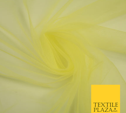 LEMON Premium Soft Plain Sheer Tulle Net Fabric Tutu Fairy Veil Bridal 45" Wide 6887