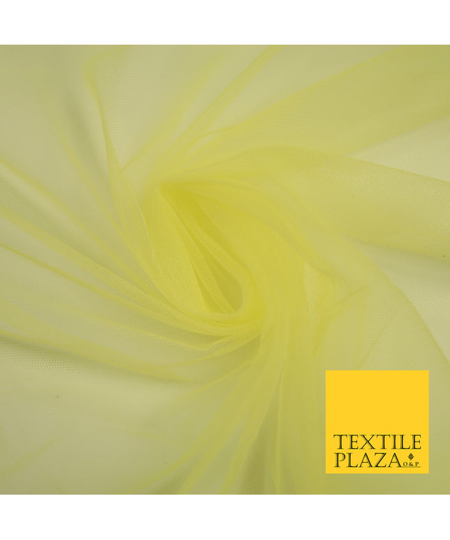 LEMON Premium Soft Plain Sheer Tulle Net Fabric Tutu Fairy Veil Bridal 45" Wide 6887