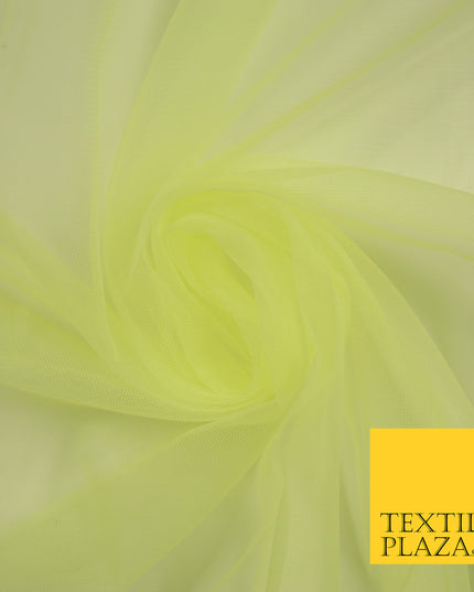 BRIGHT LEMON Premium Soft Plain Sheer Tulle Net Fabric Tutu Fairy Veil Bridal 45" Wide 6888
