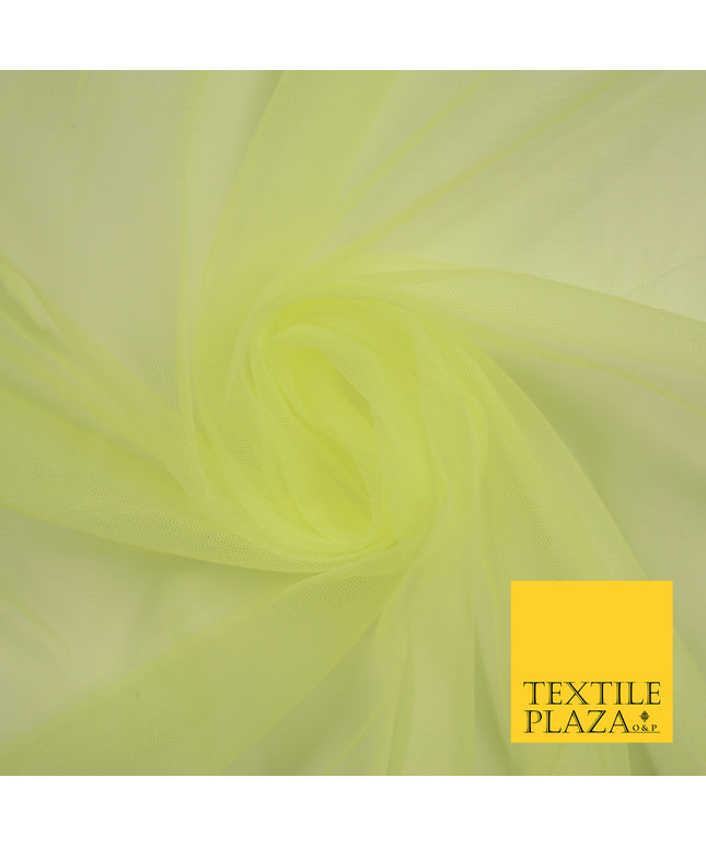 BRIGHT LEMON Premium Soft Plain Sheer Tulle Net Fabric Tutu Fairy Veil Bridal 45" Wide 6888