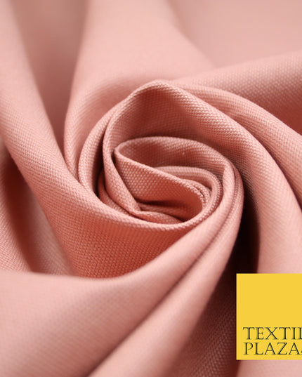 ROSE / DUSTY PINK Premium Plain 100% Cotton Canvas Fabric Upholstery Dress Bags Craft Material 57" 4008
