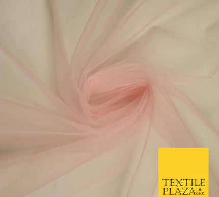 BABY PINK Premium Soft Plain Sheer Tulle Net Fabric Tutu Fairy Veil Bridal 45" Wide 6889
