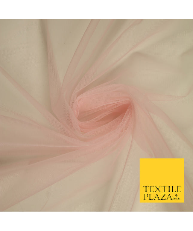BABY PINK Premium Soft Plain Sheer Tulle Net Fabric Tutu Fairy Veil Bridal 45" Wide 6889