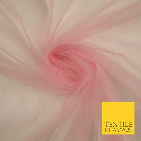 PINK Premium Soft Plain Sheer Tulle Net Fabric Tutu Fairy Veil Bridal 45" Wide 6890