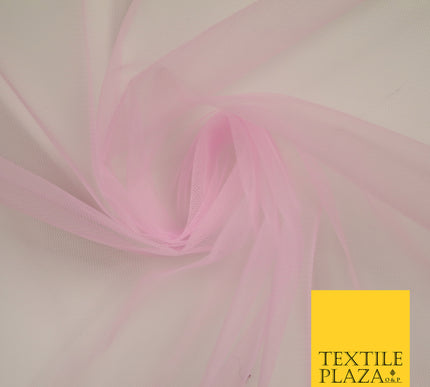 PINK 2 Premium Soft Plain Sheer Tulle Net Fabric Tutu Fairy Veil Bridal 45" Wide 6891