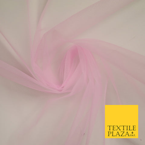PINK 2 Premium Soft Plain Sheer Tulle Net Fabric Tutu Fairy Veil Bridal 45" Wide 6891