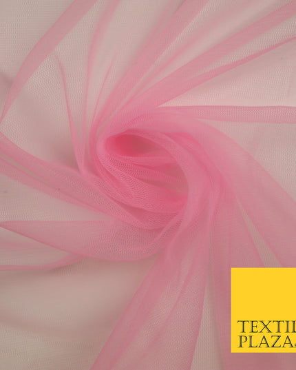 BUBBLEGUM PINK  Premium Soft Plain Sheer Tulle Net Fabric Tutu Fairy Veil Bridal 45" Wide 6892